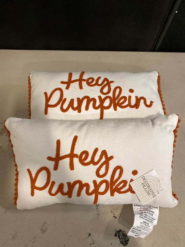Photo 1 of Hey Pumpkin Pillow set of 2 - Bullseye's Playground