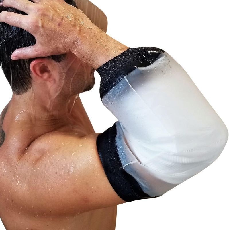 Photo 1 of XL FIGHTECH PICC Line Shower Cover | Reusable IV & PICC Line Sleeve | Waterproof Cast Cover for Elbow | PICC Line Covers for Upper Arm Wound (Weight: 170-250 pounds)
