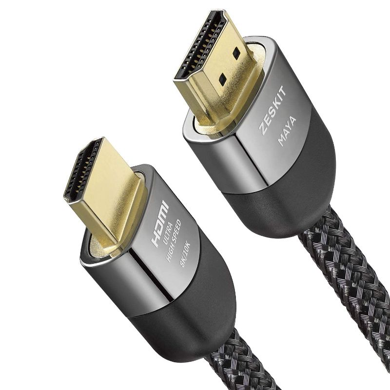 Photo 1 of Zeskit Certified 2.1 8K HDMI Cable 48Gbps 4K120Hz Compatible with Soundbar eARC HDR10 VRR Dolby Vision Atmos HDCP 2.2 & 2.3 Gaming PS5 Xbox Series X Apple TV Roku Monitor (Ultra High Speed Maya 6ft)