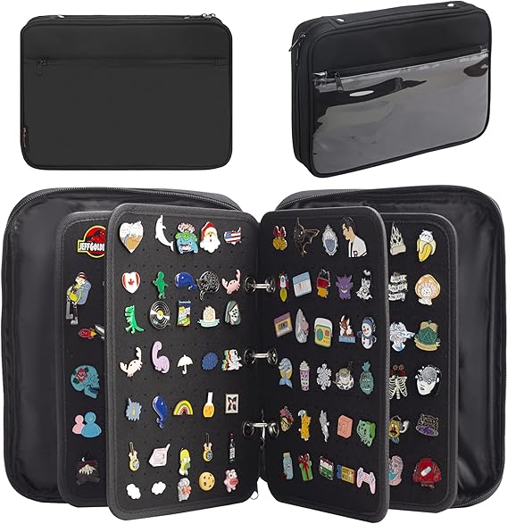 Photo 1 of PACMAXI Enamel Pin Display Case, Pins Storage Organizer, Travel Brooch Display Bag