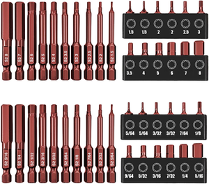 Photo 1 of 44-Piece Hex Head Allen Wrench Drill Bit Set, Metric and SAE, S2 Alloy Steel