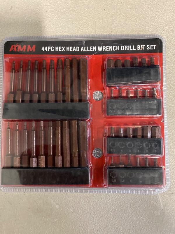 Photo 1 of 44-Piece Hex Head Allen Wrench Drill Bit Set, Metric and SAE, S2 Alloy Steel