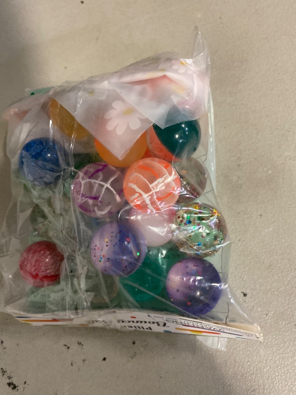 Photo 1 of 24 Pieces Bouncy Balls 32mm Bounce Balls 6 Styles High Bouncing Balls Toys for Kids Party Favors Birthdays Gift Classroom + MAVGV 4 Gallon Small Trash Bags Garbage Bags,100 Pcs Strong Bathroom Wastebasket Can Liners trash Bags for Home Office Kitchen (Gre