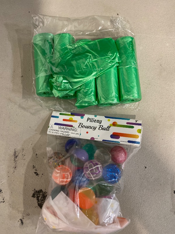 Photo 1 of 24 Pieces Bouncy Balls 32mm Bounce Balls 6 Styles High Bouncing Balls Toys for Kids Party Favors Birthdays Gift Classroom + MAVGV 4 Gallon Small Trash Bags Garbage Bags,100 Pcs Strong Bathroom Wastebasket Can Liners trash Bags for Home Office Kitchen (Gre