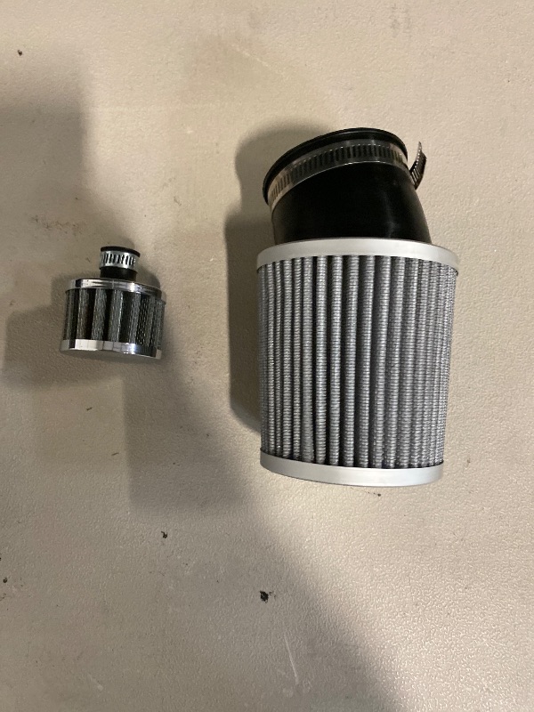 Photo 1 of 62mm Silver Air Filter 12mm Air Filter kit fit for Predator 212cc 79cc for Coleman CT200U CT100U KT196 196cc 6.5 Hp Engine Mini Bike Go Kart for GX160 GX200 GX390 420cc Engine Parts