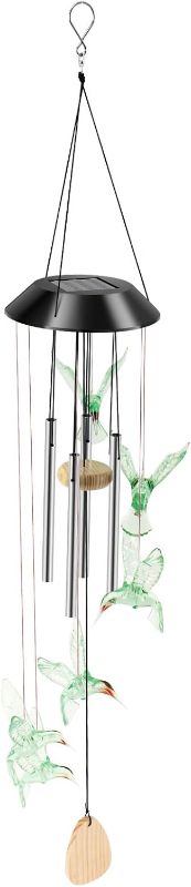 Photo 1 of Solar Hummingbird Wind Chimes, Color Changing Hummingbird Solar Wind Chimes for Patio, Window, Garden Decor