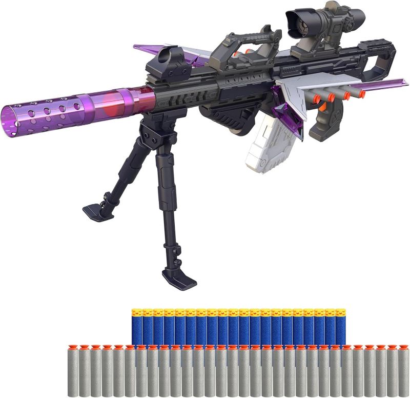 Photo 1 of Automatic Sniper Rifle Toy for Nerf Gun Darts, Transforming Toy Foam Blaster with 20+ Assembly Styles, 50 Foam Darts, Full Auto Toy Gun for Boys & Girls, Gifts for Birthday Christmas