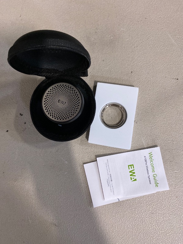 Photo 1 of EWA Travel Case Packed, A106 Pro Portable Bluetooth Speaker with Custom Bass Radiator, Brief Design, IP67 Waterproof, Perfect Mini Speaker for Shower, Room, Bike, Car (Black)