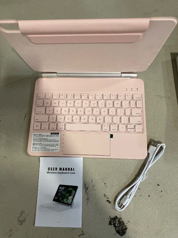 Photo 1 of iPad 11th(A16, 2025)/10th Generation Case with Keyboard, Magic Keyboard 2022, Springy Backlit Keys, Stain-Resistant Surface, Multi-Touch Trackpad,Pink