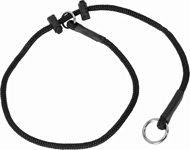 Photo 1 of Dingo Gear Choke Collar for Dog Training Handmade of Cord with 2 Limiters Waterproof Black M S04048