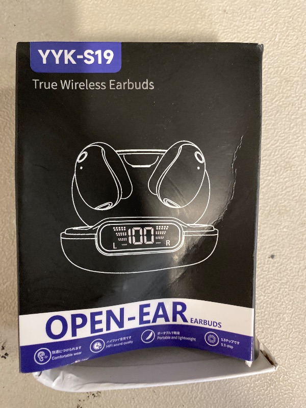 Photo 1 of Ultra Open Ear Earbuds - Ergonomic Clip-On Earbuds, Bone Conduction Over-The-Ear Headphones with Waterproof Design, Black