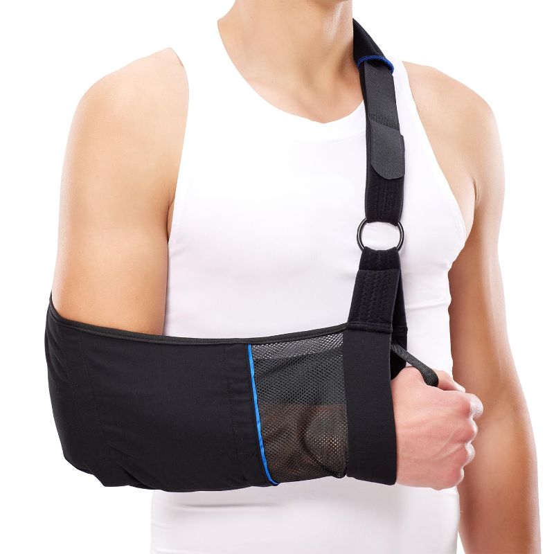 Photo 1 of Arm Sling – Lightweight & Breathable Medical Sling with Adjustable Shoulder Strap for Torn Rotator Cuff, Broken or Fractured Forearm Bones, One size fits most