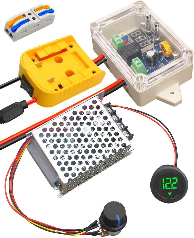 Photo 1 of Power Wheel Battery Adapter Converter kit Fit for DeWalt 18V 20V Battery with Voltage Regulator Fuse and Wire Terminals, Upgrade Conversion Connector for DW DIY RC Car Truck Robotics Toys