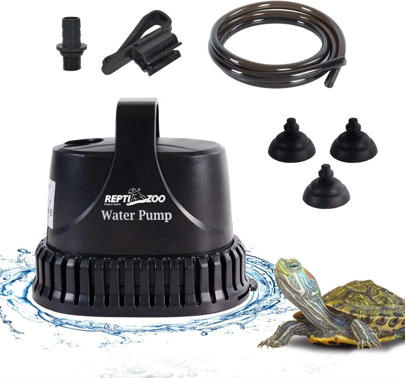 Photo 1 of REPTIZOO Low Water Level Drain Pump, 243GPH 26W Submersible Drain with Bottom Suction, Flow Adjustable Bottom-draw Water Pump for Turtle/Fish/Paludarium Tanks