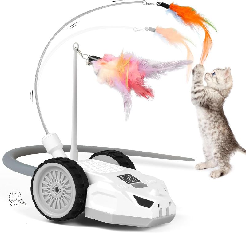 Photo 1 of Interactive Cat Toys for Indoor Cats - Smart Moving Electric Mouse with Remote Control, Feather Tail, and Rechargeable Battery - Automatic Play for Bored Kittens & Adult Cats & Daily Exercise