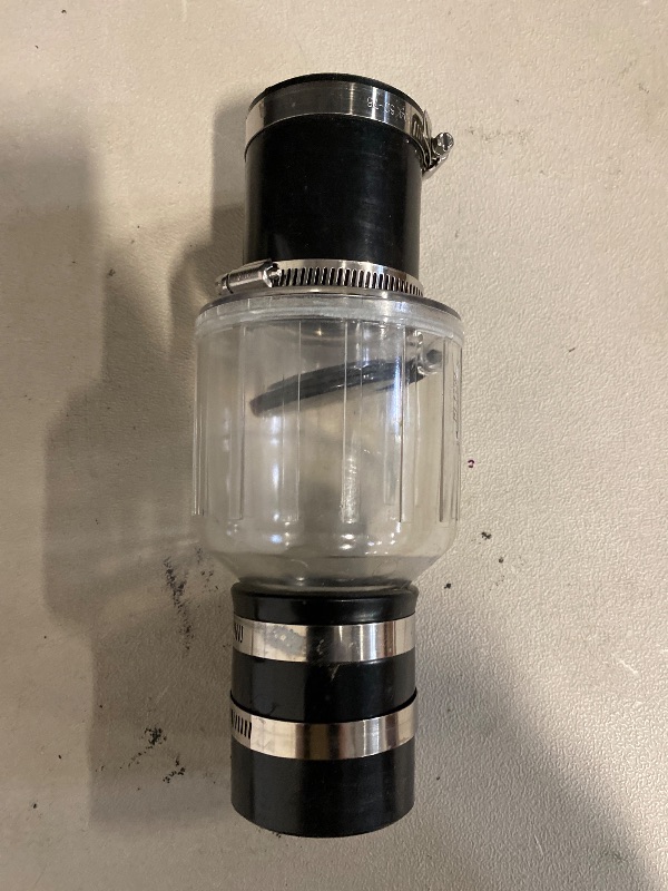 Photo 1 of Quiet Sump Pump Check Valve, 2 Inch PVC Check Valve Fits 2" Schedule 40 Pipe, Clear, Silent Backflow Valve With Spring Loaded Flapper, Reduces Water Hammer Noise