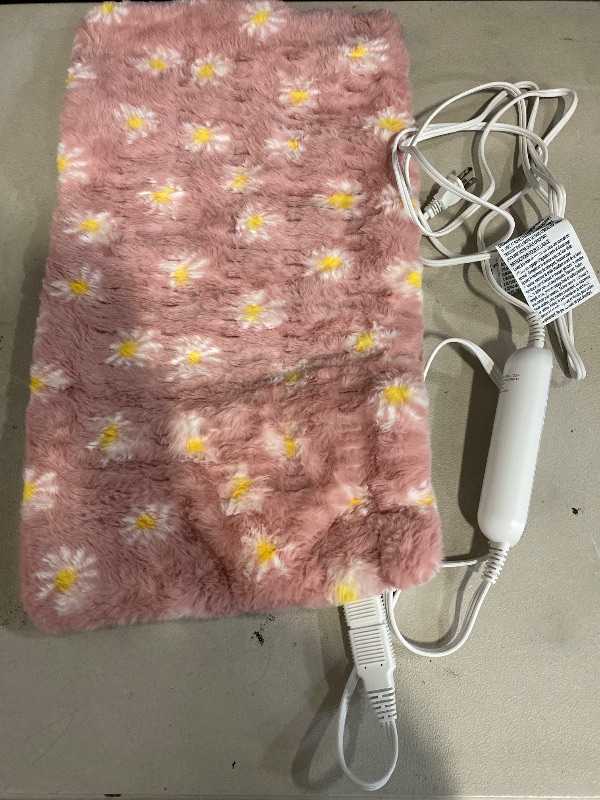 Photo 1 of Flower Heating Pad for Back Pain Relief- 12" x 24"12 Heat Levels, 8 Timers Stay on, Machine Washable