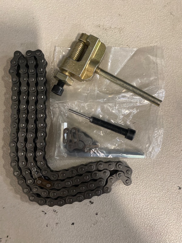Photo 1 of Belleone #35 Roller Chain, 3 Feet 35 Chain with 5 Master Links, Chain Breaker- Carbon Steel Chain for Mini Bike, Go Kart, Motorcycle, Scooter, Bicycle, Home and Industrial Machinery - 96 Links