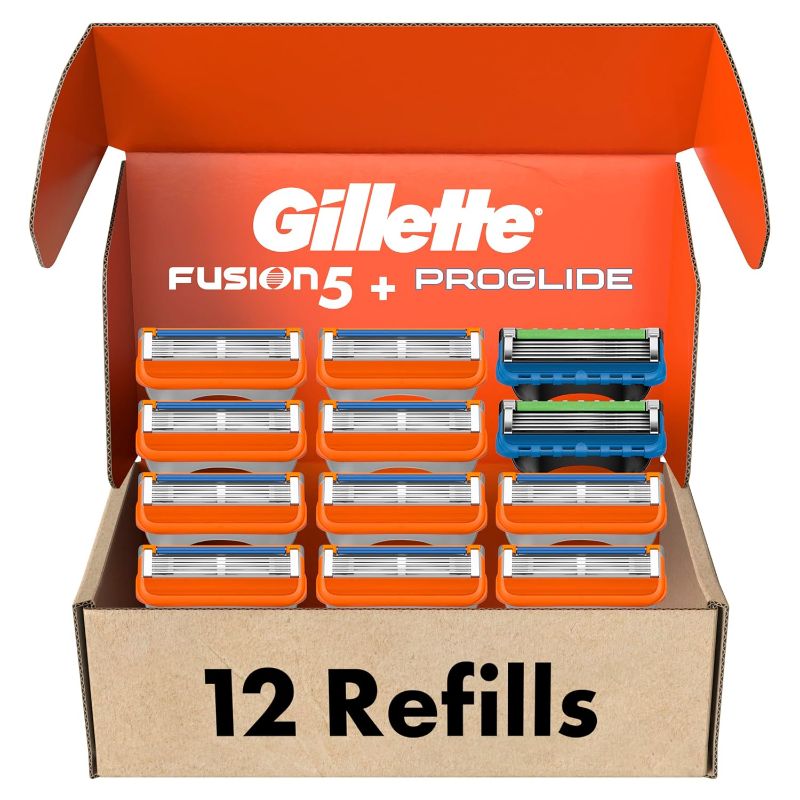Photo 1 of Gillette Fusion5 Men's Razor Blade Refills, 10 Count + Fusion5 ProGlide Razor Blade Refills - 2 Count | One Pack of 12 Refills