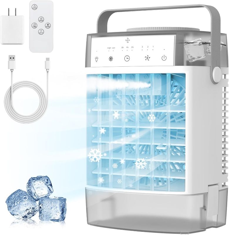 Photo 1 of Portable Air Conditioners, 3-in-1 Portable AC Unit, Personal Mini Air Conditioner With 1000ml Water Tank, 2/4/6H Timer, USB Charging Small Cooling Fan (Include 5V 2A Adapter) For Indoor Office Bedroom