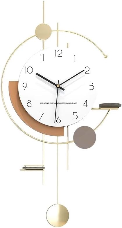 Photo 1 of Decorative Pendulum Wall Clocks for Living Room Decor, Large Modern Metal Wall Clocks Battery Operated for Bedroom Kitchen Decor Non Ticking for Indoor
