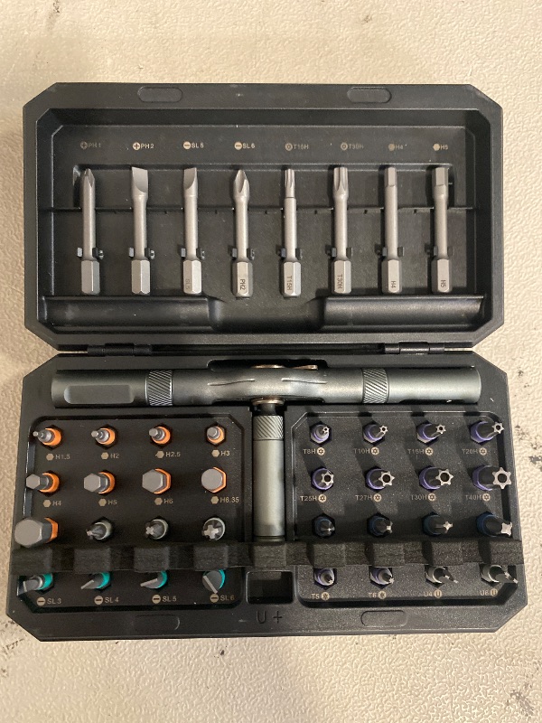 Photo 1 of 42 in 1 Magnetic Screwdriver Set, DIY Ratchet Screwdriver Set, Multi Bit Magnetic Drive Set with Detachable Ratchet Handle, Portable Compact Repair Tool Kit for Furniture Computer Bicycle Gray