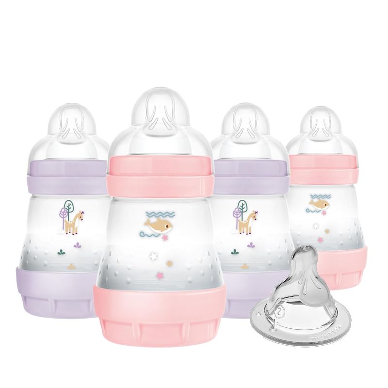 Photo 1 of 5oz Easy Start Anti-Colic Baby Bottles, Slow Flow with Bonus Medium Flow Nipple, Reduces Colic, Gas, & Reflux, Easy-to-Clean, BPA-Free, Baby Bottles for Newborns, 0-3 Months