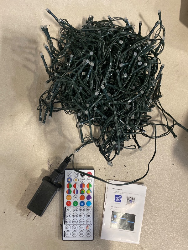 Photo 1 of White 82FT 200 LED Christmas String Lights Outdoor/Indoor (Extendable Green Wire, Ultra-Bright with 8 Modes, UL Certified), Fairy String Lights for Xmas Tree Holiday Party Decoration, Cool White