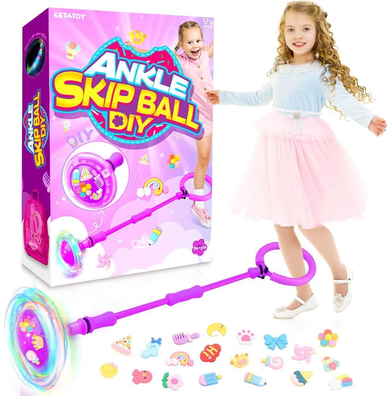 Photo 1 of Ankle Skip Ball for Kids: Toys for 4-8 Years Old Girls, Skip Ball Toy for Girls, Outdoor Toys Gifts for Girls Ages 8-12 6-8 Skip Toy 8 Year Old Girl Birthday Gift