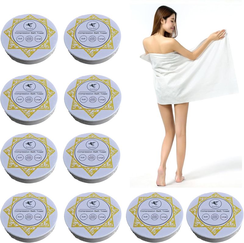 Photo 1 of 10 PCS Compressed Bath Towel Tablets for Travel Outdoors and Emergencies