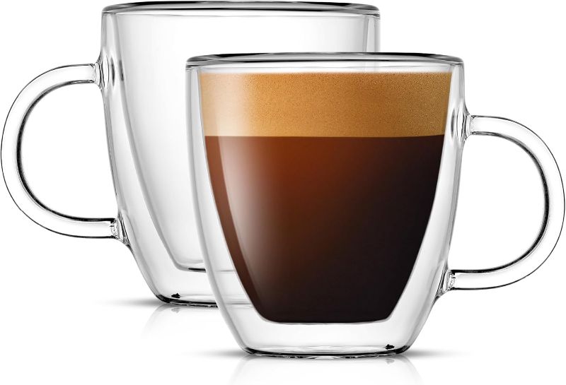 Photo 1 of JoyJolt Savor Double Wall Insulated Glasses Espresso Mugs (Set of 2) - 5.4-Ounces