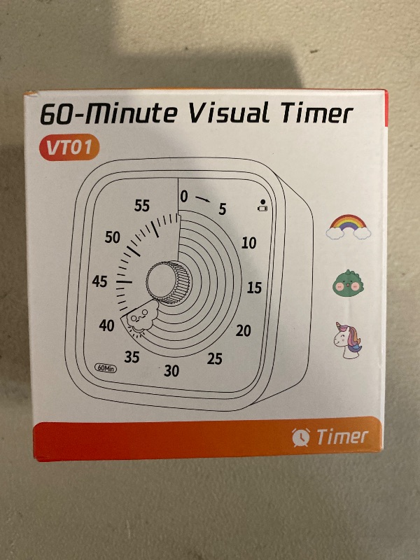 Photo 1 of Visual Timer with Protective Case, Rainbow Disk 60 Minute Countdown Timer for Kids and Adults, Silent Time Management Tool(Blue Rainbow)