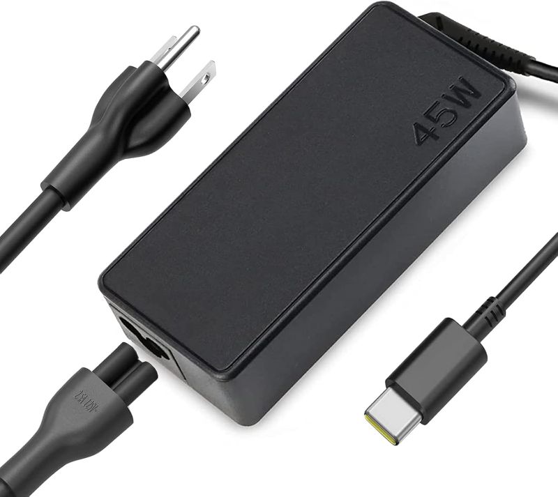 Photo 1 of 45W USB C Charger Compatible with Hp Dell Lenovo Acer chromebook Asus Samsung Sony Charger Fast Charging Type C HP Spectre X360 13 Elite X2 AC Adapter Power Cord Supply