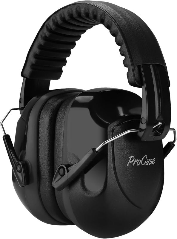 Photo 1 of ProCase Noise Reduction Ear Muffs, Sound Proof Ear Protection, NRR 28dB Noise Cancelling Headphones for Adults Kids Autism, Hearing Protection for Shooting Gun Range Mowing -Black