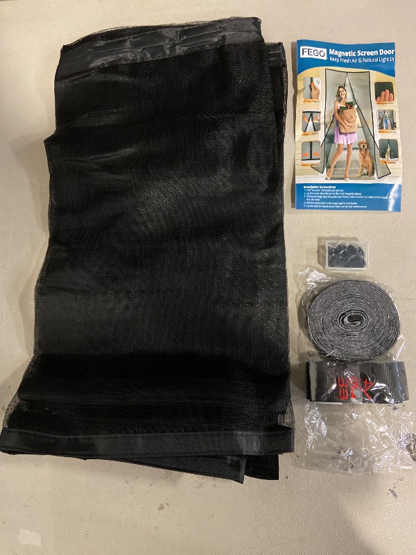 Photo 1 of High-Density Magnetic Screen Door Mesh for Home and Patio, Tear Resistant Backdoor Screen Net with Magnetic Closure