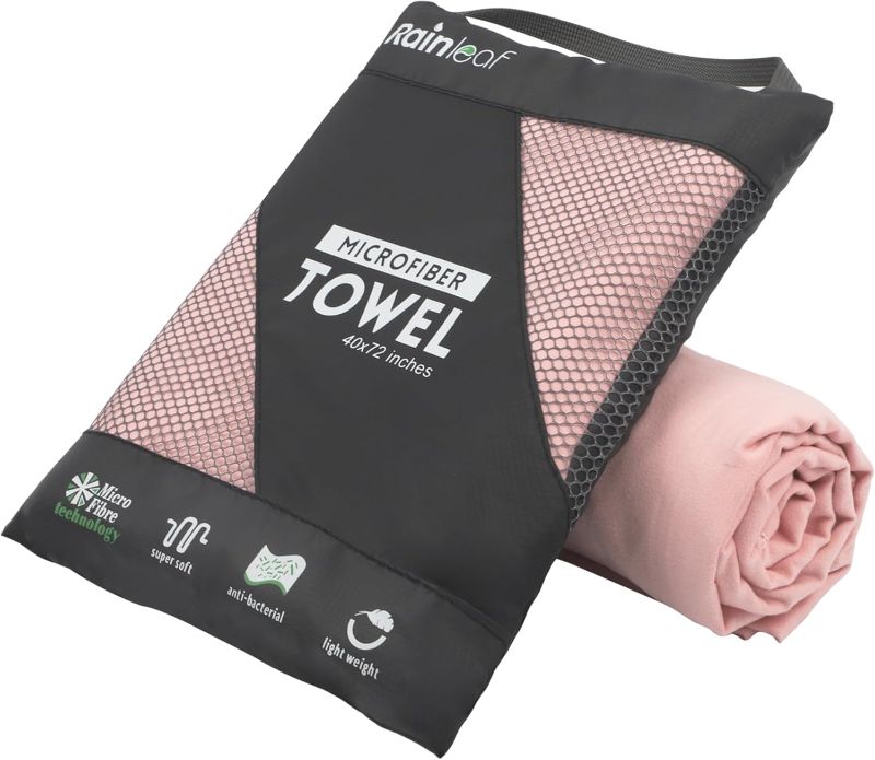 Photo 1 of Rainleaf Microfiber Towel Perfect Travel & Gym & Camping Towel. Quick Dry - Super Absorbent - Ultra Compact - Lightweight. Suitable for Trip, Beach, Shower, Backpacking, Pool