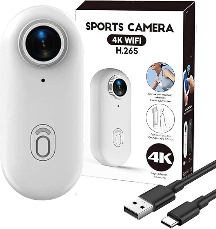 Photo 1 of Stallion Frames Body Camera,Stallionframes 4k Mini Handsfree Bodycam,Magnetic Camera for Shirt (White)