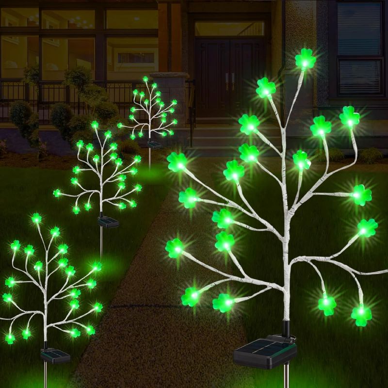 Photo 1 of 4Packs St Patricks Day Decorations Shamrock Solar Outdoor Lights, 8Modes St Patricks Day Shamrock Decor Lights Waterproof,Lucky Green St Patricks Day Garden Lights for Yard Pathway Irish Decor
