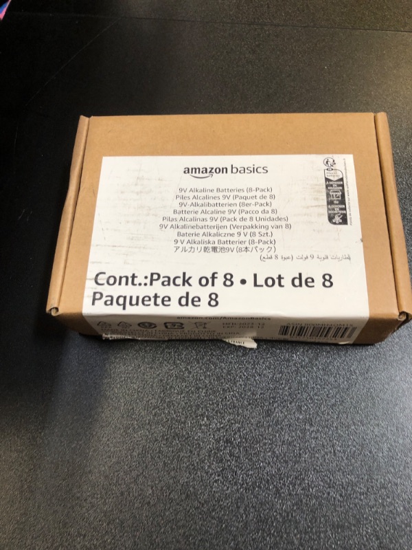 Photo 3 of Amazon Basics 8 Units Pack 9 Volt Performance All-Purpose Alkaline Batteries, 5-Year Shelf Life, Easy to Open Value Package 8 Count 9V Batteries