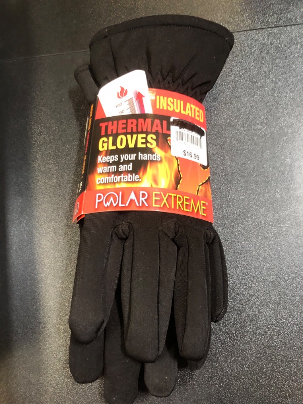 Photo 2 of Polar Extreme Heat Men's Stretch Lined Glove Men's Glove Size M/L in Black Small
