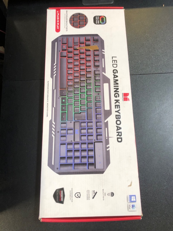 Photo 3 of Manhattan Wired Membrane Gaming Keyboard –with Backlit RGB LED, Metal Base, IPX4 Splashproof, Phone Holder, 12 Multimedia Function Quiet Keys-for Computer, PC, Desktop, Gamer –3 Yr Mfg Warranty–180610
