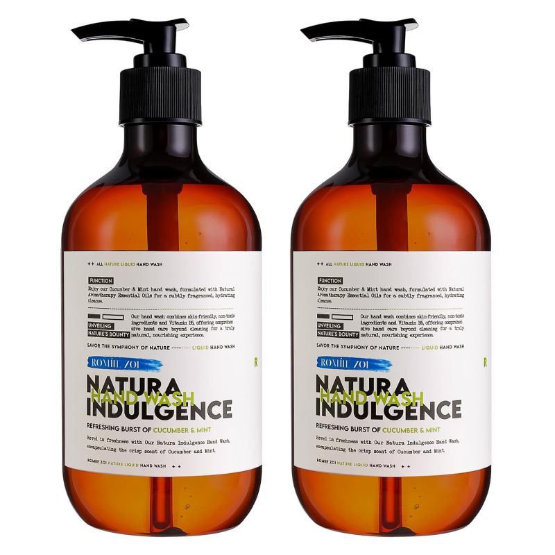 Photo 1 of Liquid Hand Soap Natura Indulgence Hand Wash - Refreshing Burst of Cucumber & Mint - 500 ML / 16.8 FL OZ(Pack of 2)
