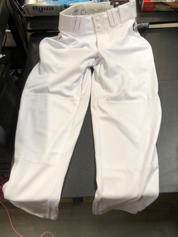 Photo 2 of Champro Adult Triple Crown Open Bottom Piped Baseball Pants for Men White, Black Pipe Small Solid