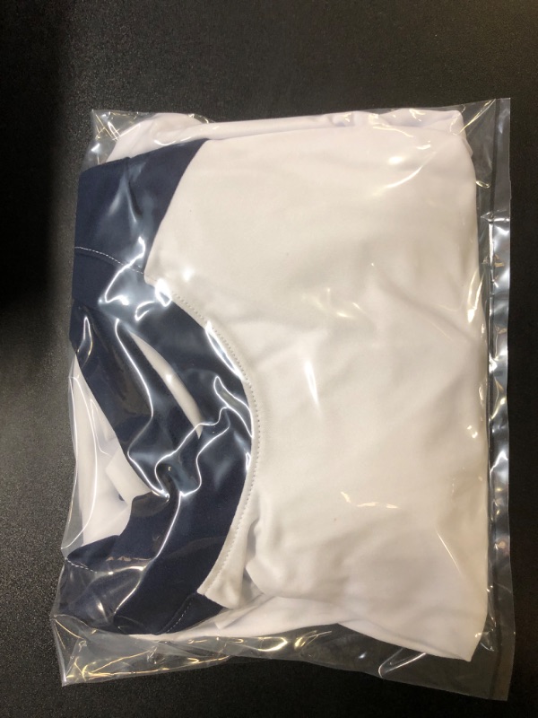 Photo 3 of Complete Game 3/4 Sleeve Baseball Shirt Adult Medium White with Navy Sleeves
