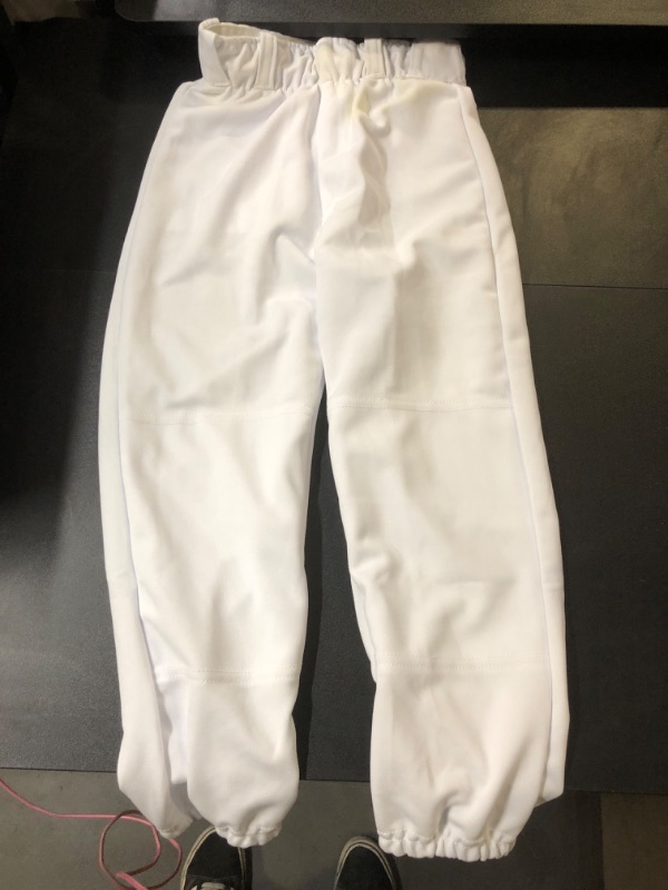 Photo 2 of CHAMPRO Performance Youth Pull-Up Baseball Pants with Belt Loops White Medium