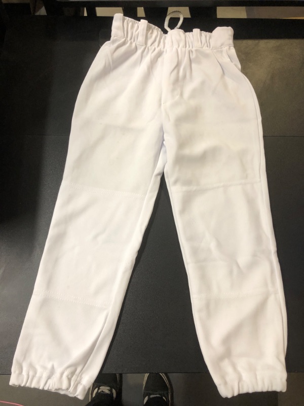 Photo 2 of CHAMPRO Performance Youth Pull-Up Baseball Pants with Belt Loops White Small