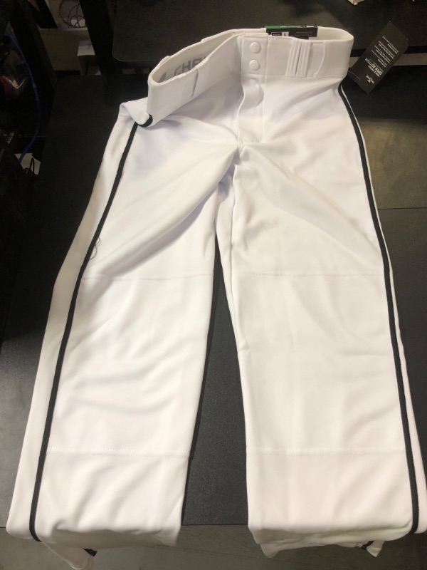 Photo 2 of CHAMPRO Youth Triple Crown Open Bottom Piped Baseball Pants Large White/Black