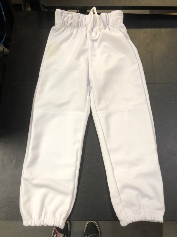 Photo 2 of CHAMPRO Performance Youth Pull-Up Baseball Pants with Belt Loops White Small