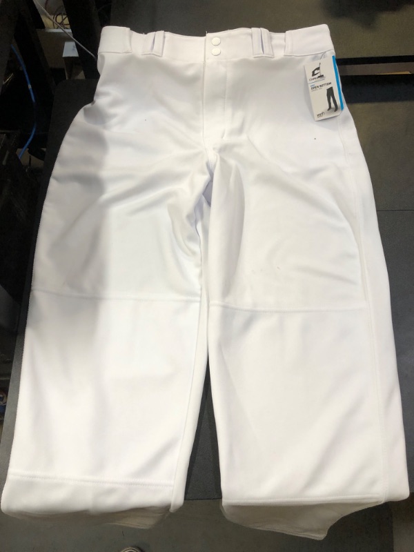 Photo 2 of CHAMPRO Men's MVP Ob Open Bottom Loose-fit Baseball Pants Medium White