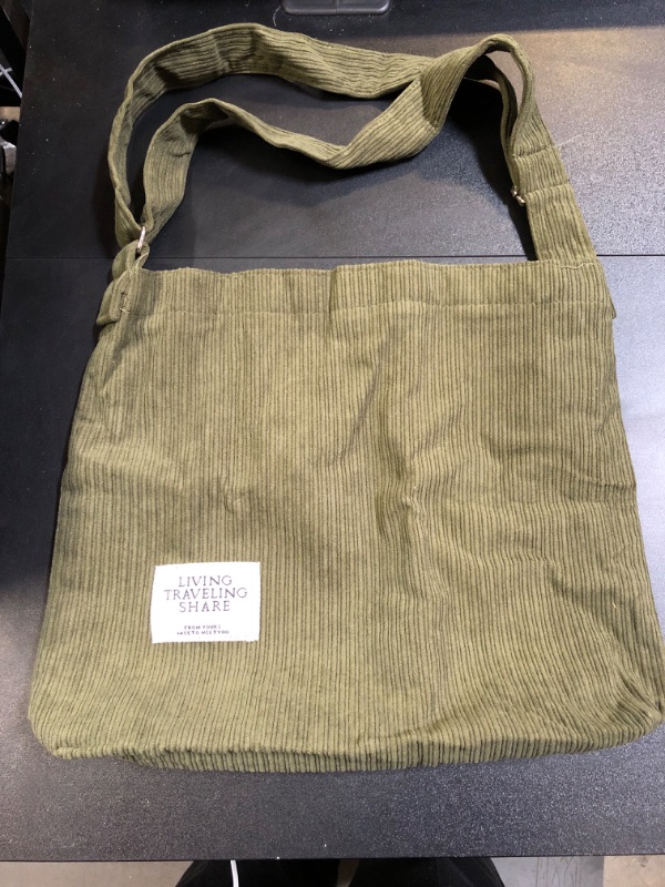 Photo 1 of Green Corduroy Tote Bag 